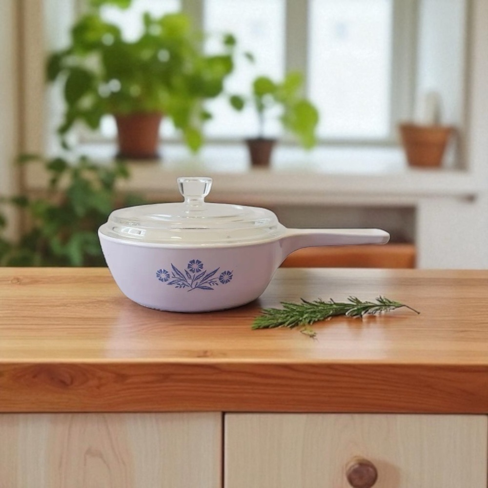 White and Blue Floral Casserole Dish